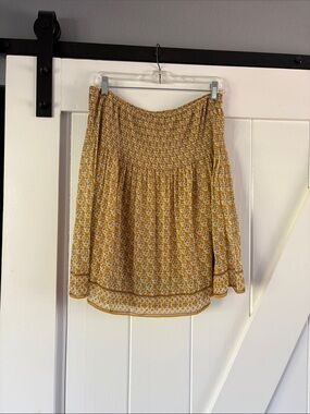 Max Studio Yellow Floral flowy lined Skirt